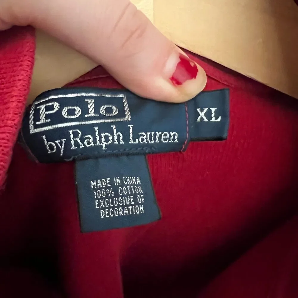 Polo Ralph Lauren Men's Red Quarter Zip Size XL